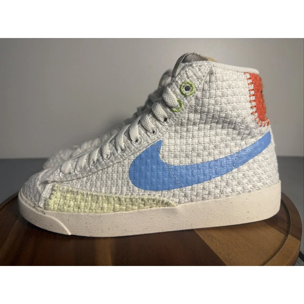 Nike Blazer Mid 77 Hemp Sail Blue Yellow Orange Womens Sneakers 8.5 DV2173-100